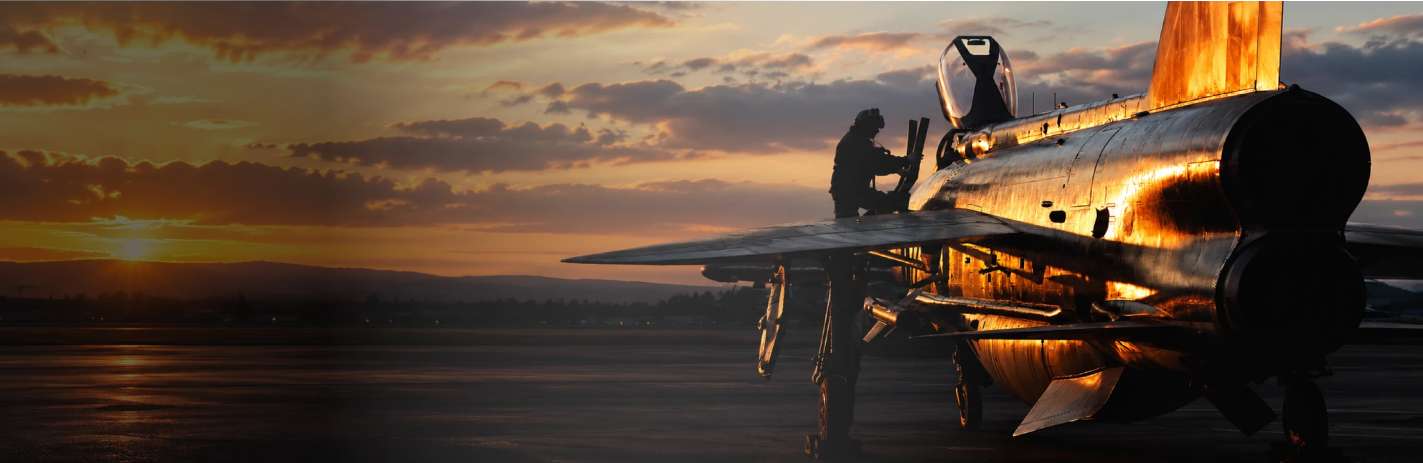 English Electric Lightning aircraft at sunset
