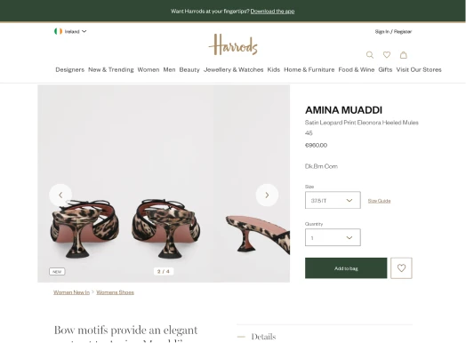 Harrods product page example