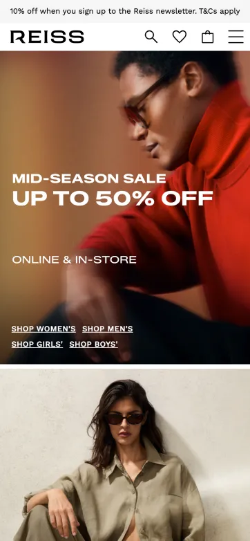 Reiss mobile storefront example